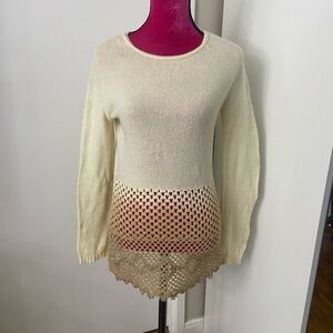 Gai Mattiolo cream wool sweater small